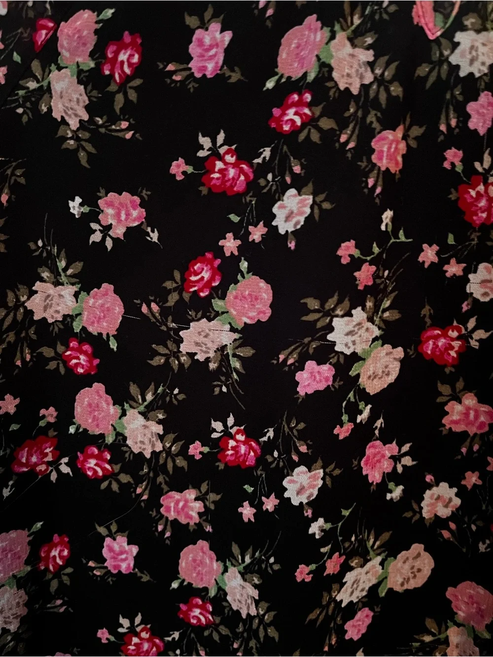 The Children’s Place Girls Black Floral Dress w Red Pink White Flowers Size 10